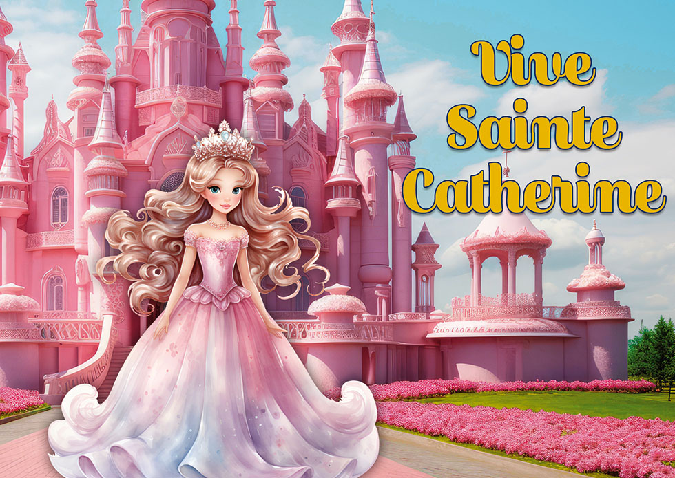 STE CATHERINE FILLE  PRINCESSE AU CHATEAU ROSE