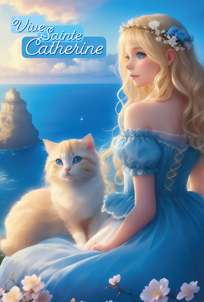 CARNET STE CATHERINE EN ROBE BLEUE