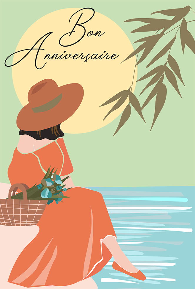 ANNIVERSAIRE BORD DE MER dorure/ gaufrage