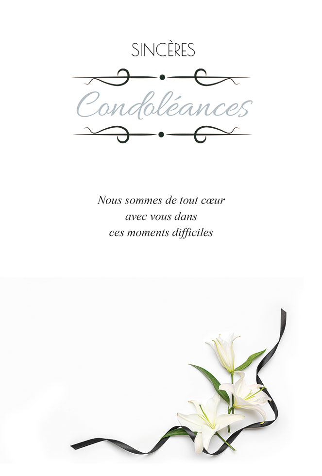 CARNET CONDOLEANCES LYS  dorargent/gauf /