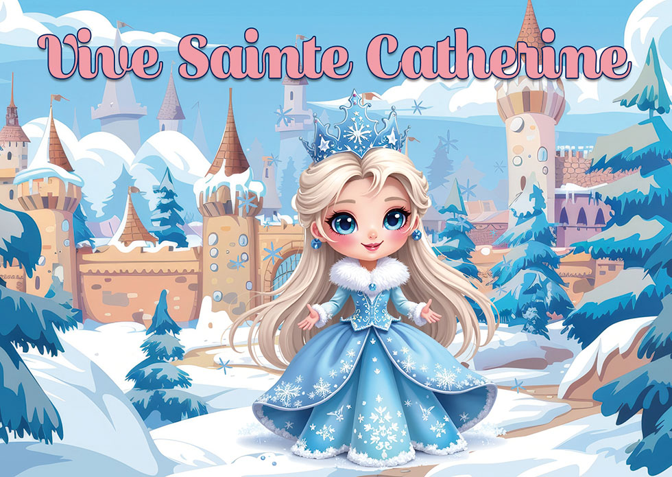 STE CATHERINE FILLE PRINCESSE EN ROBE BLEUE