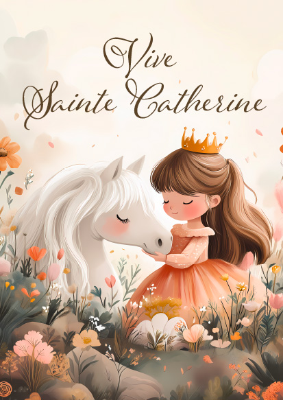 STE CATHERINE FILLE PRINCESSE AU CHEVAL BLANC