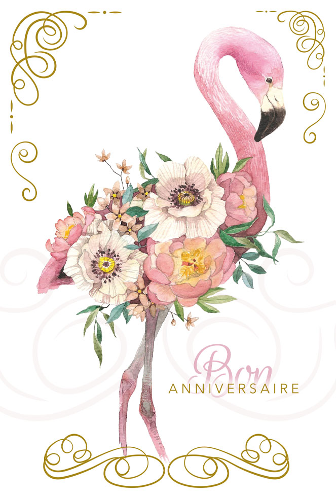 ANNIV FEMME FLAMAND ROSE dorure)