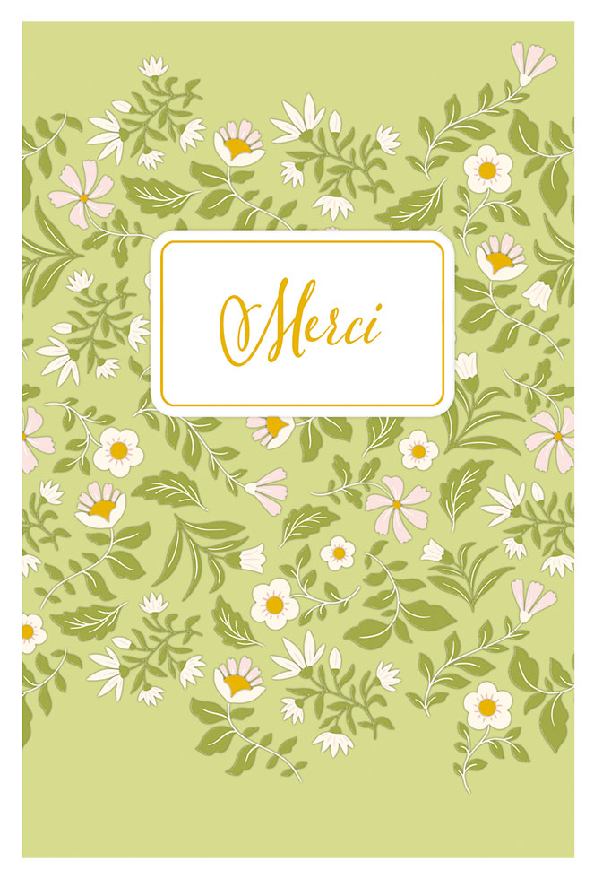  CI MERCI 12 * 17  dorure gaufrage