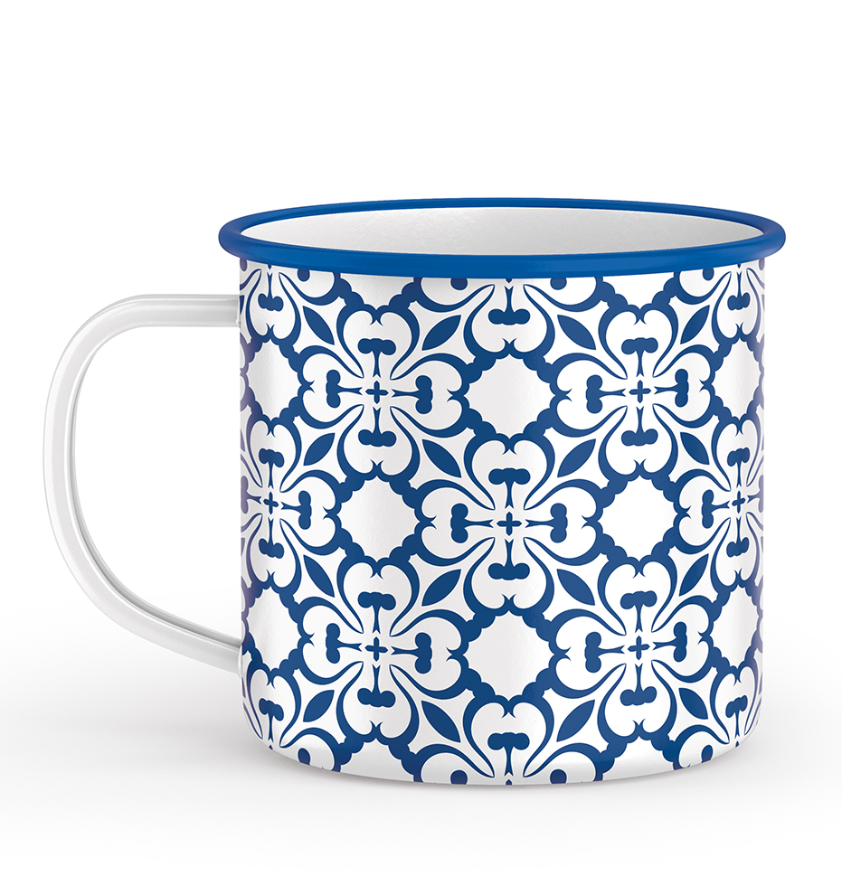 MUG METAL CARREAUX DE CIMENT BLEU