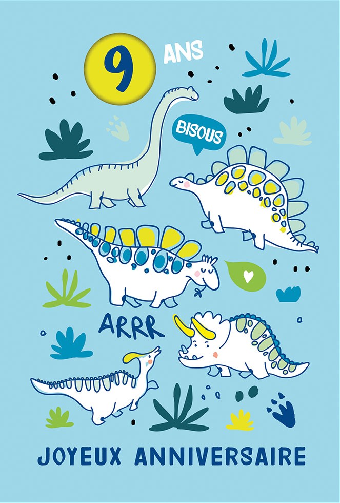  ANNIV  DINOSAURES dorure/paillette/roulettes