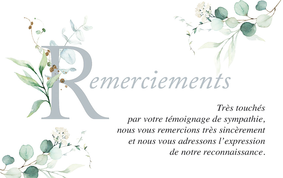 REMERCIEMENTS DEUIL BRANCHE FLEURIE