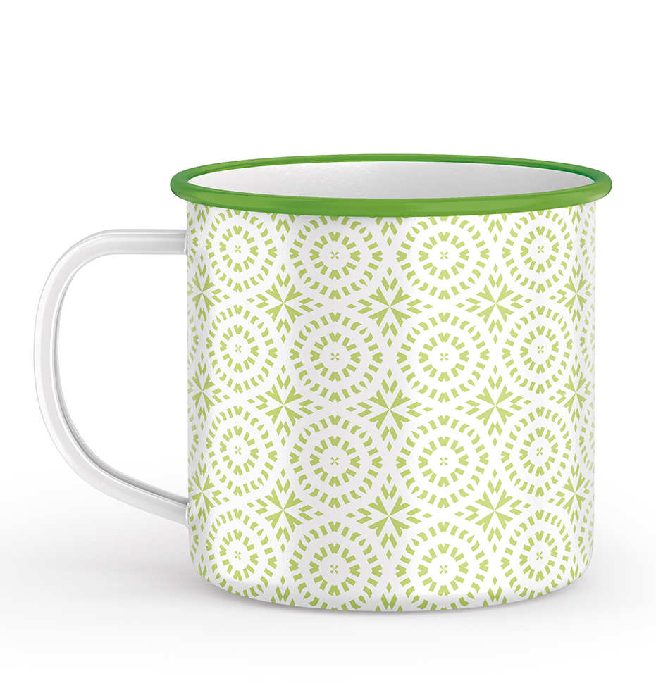 MUG METAL CARREAUX DE CIMENT VERT