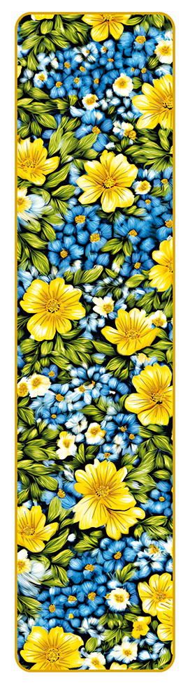MARQUE PAGE FLEURS JAUNES ET BLEUES