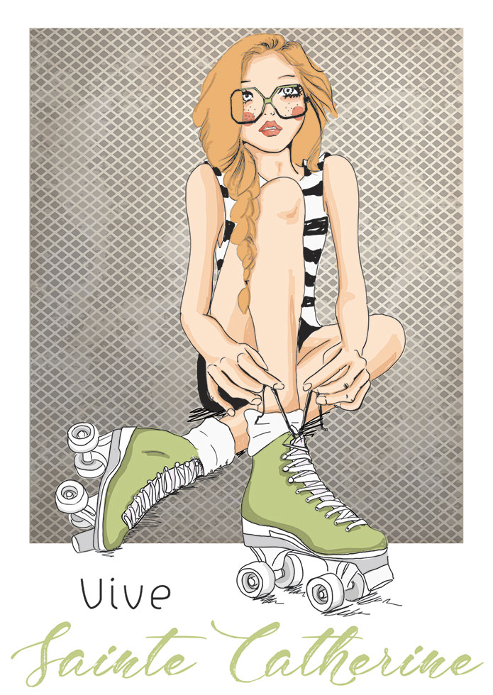 STE CATHERINE FILLE EN ROLLER