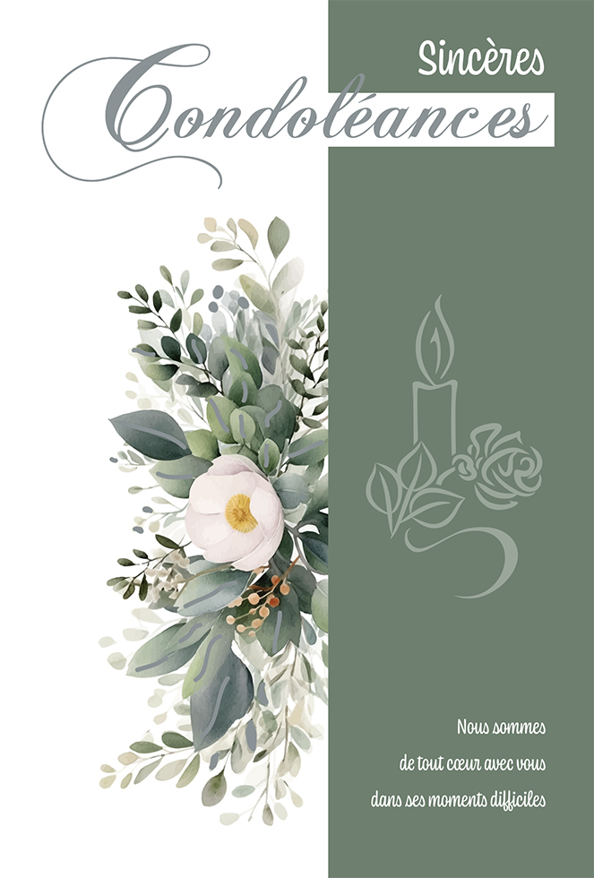  CI CONDO 12*17  FLEURS ET BOUGIE DOR.ARGENT /GAUF