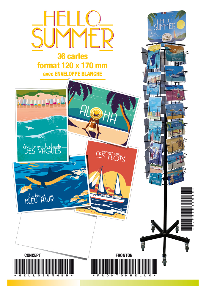 HELLO SUMMER CARTES POSTALES CONCEPT