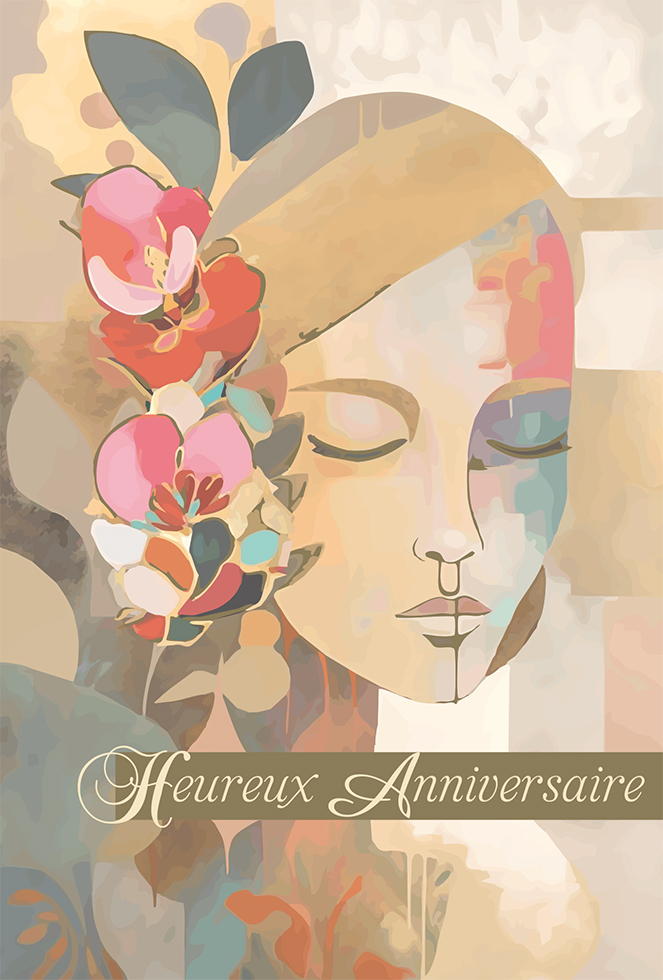 ANNIVERSAIRE DOUX VISAGE dorure/ paillette