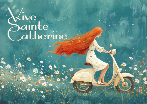 STE CATHERINE FILLE  PROMENADE EN SCOOTER