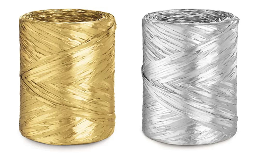MAXI OEUF RAFIA METAL OR ET ARGENT BOX 40