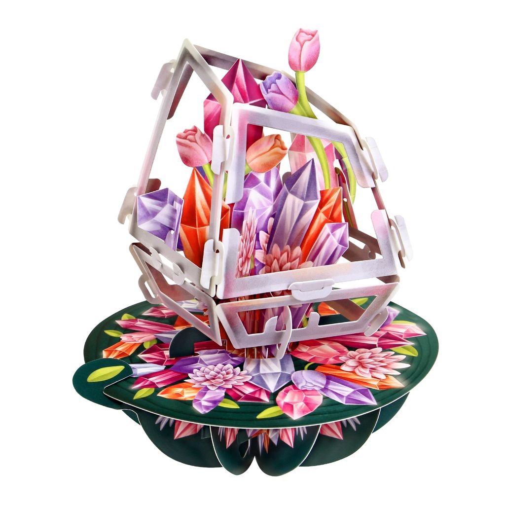 CARNET PIROUETTE 3 D BOUQUET CRISTAL