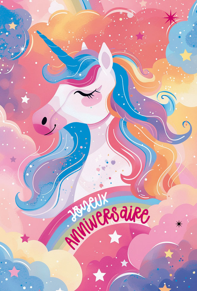  CI* ANNIV ENF  LICORNE (dorure gaufrage)