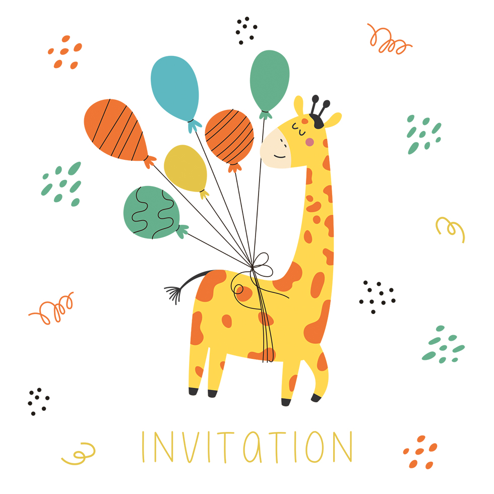 CI INVIT ENFANT 5 CARNETS +ENV BALLONS  gauf/dor°°