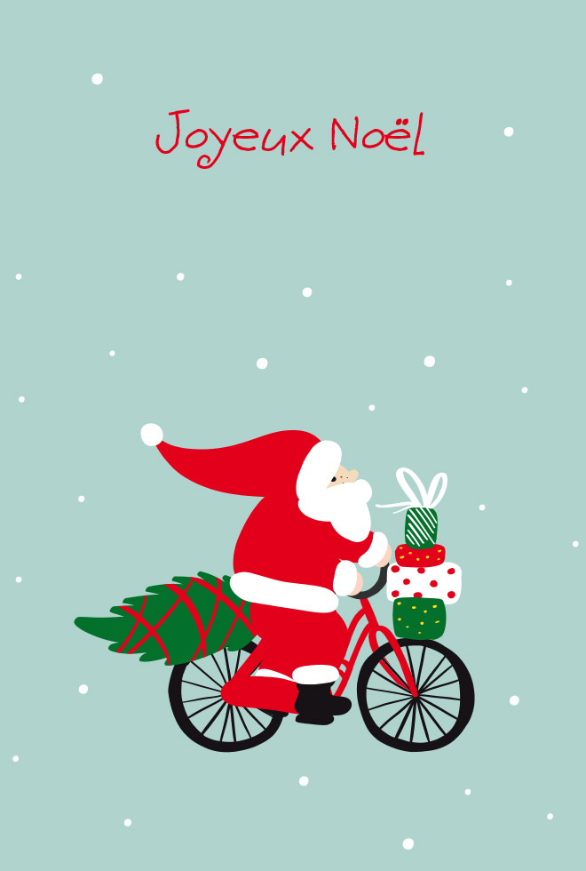 PORTE BILLET PERE NOEL A VELO