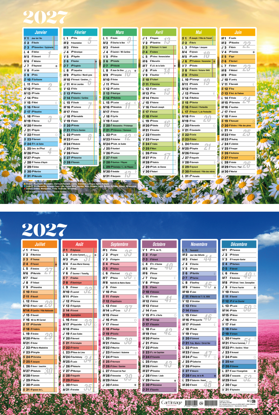 CALENDRIERS SOUS-MAINS 2027