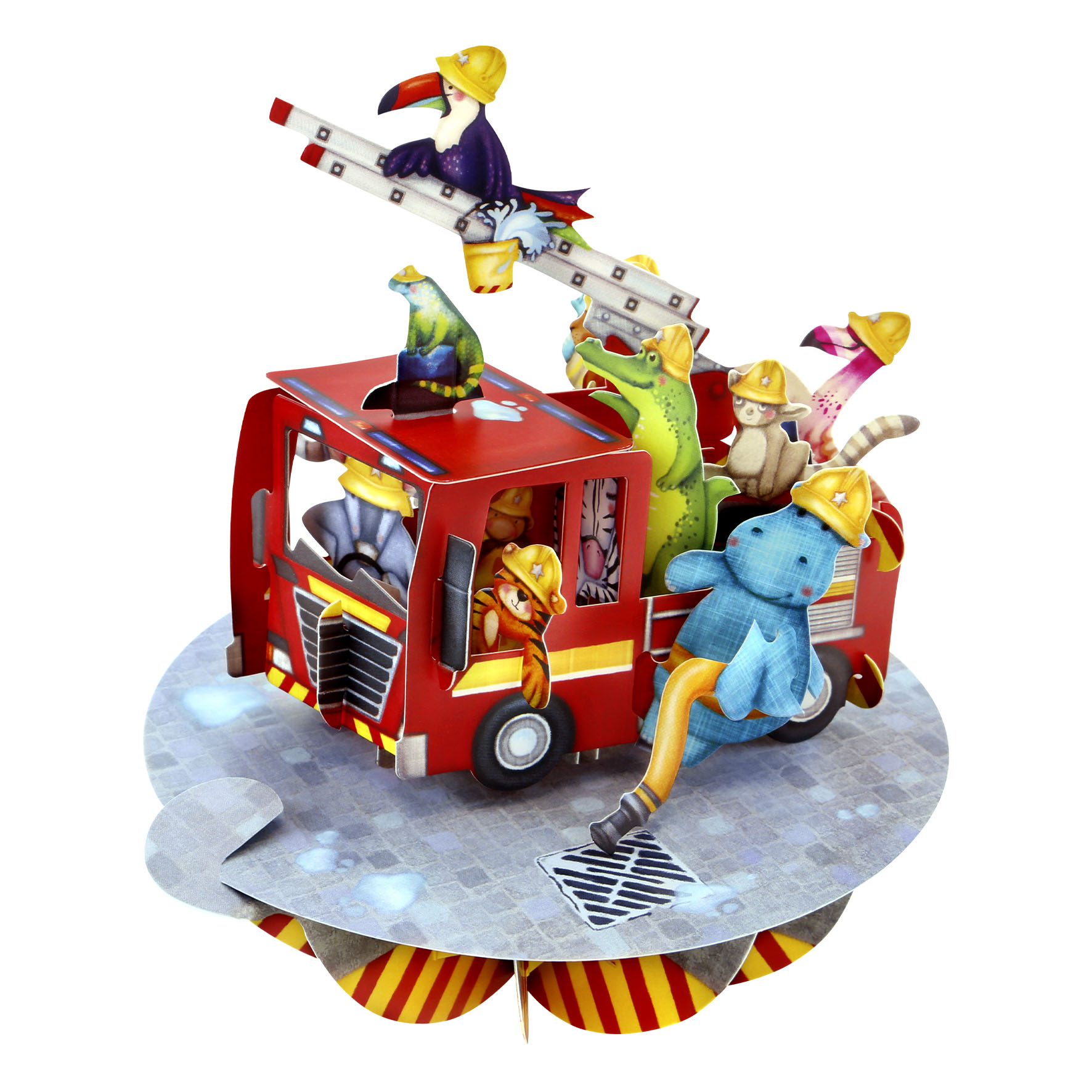 CARNET PIROUETTE 3 D  CAMION POMPIER