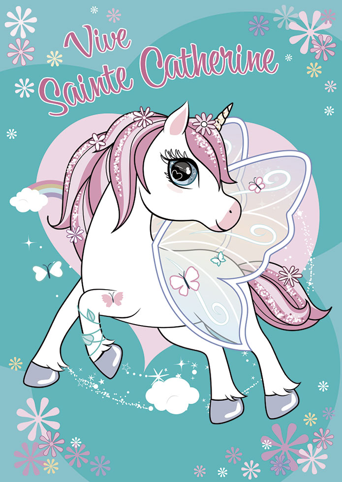 STE CATHERINE FILLE  LICORNE