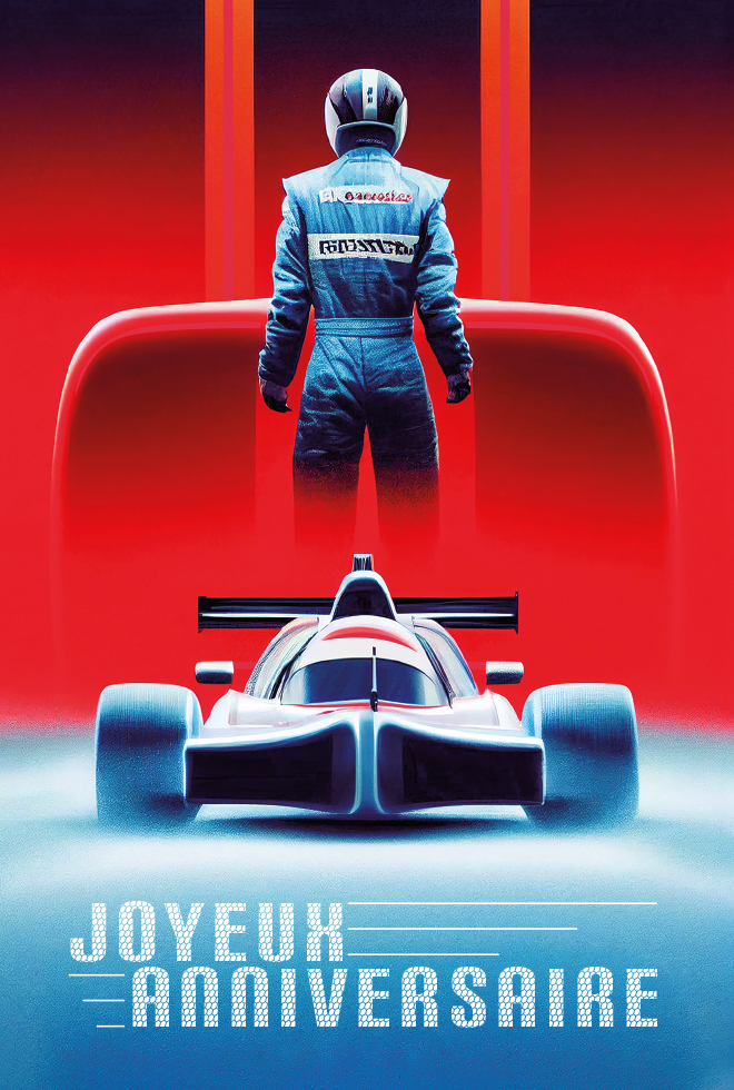 ANNIVERSAIRE  HOMME  FORMULE 1 dorure gaufrage