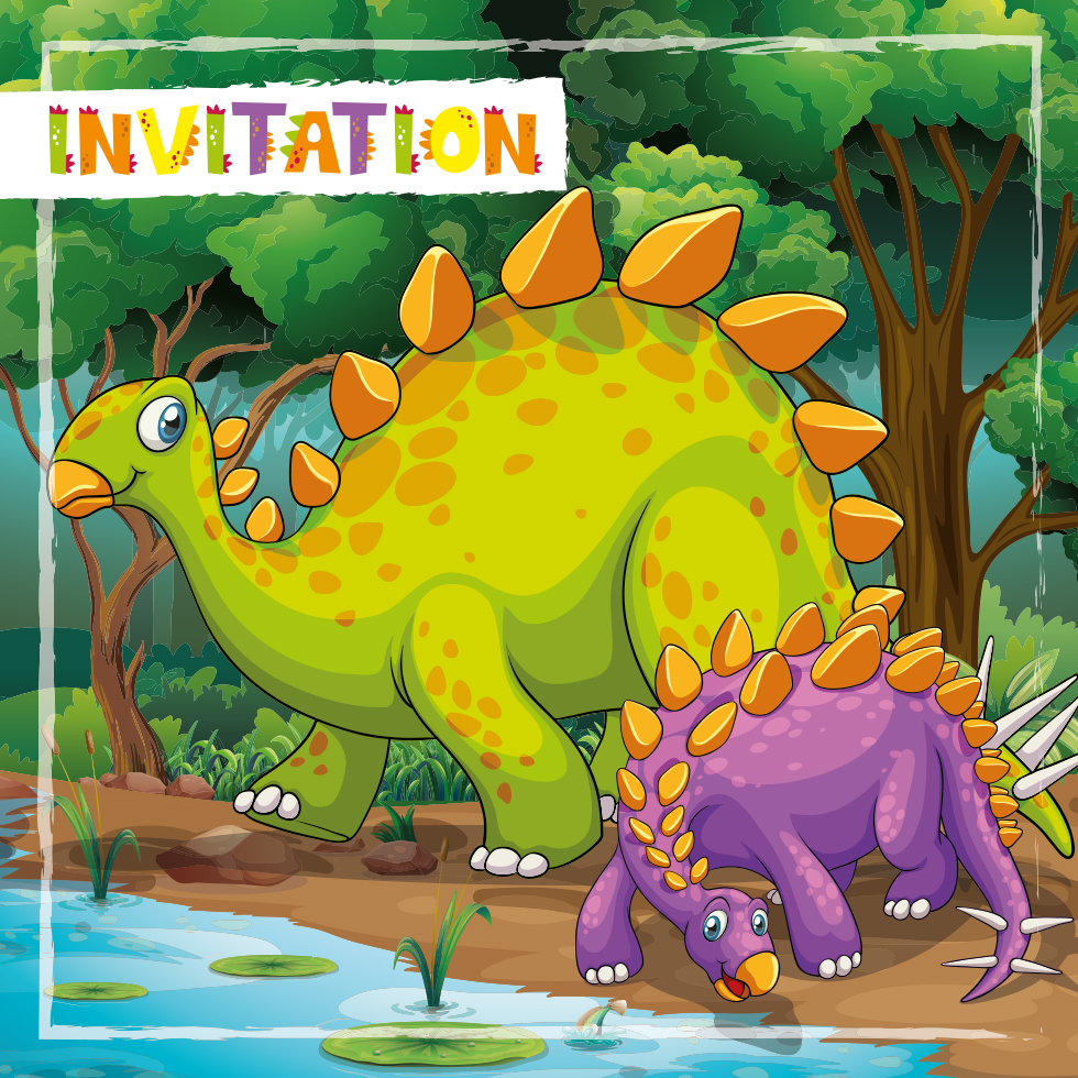 CI INVIT ENFANT 5 CARNETS +ENV DINOSAURE  gauf/dor°°