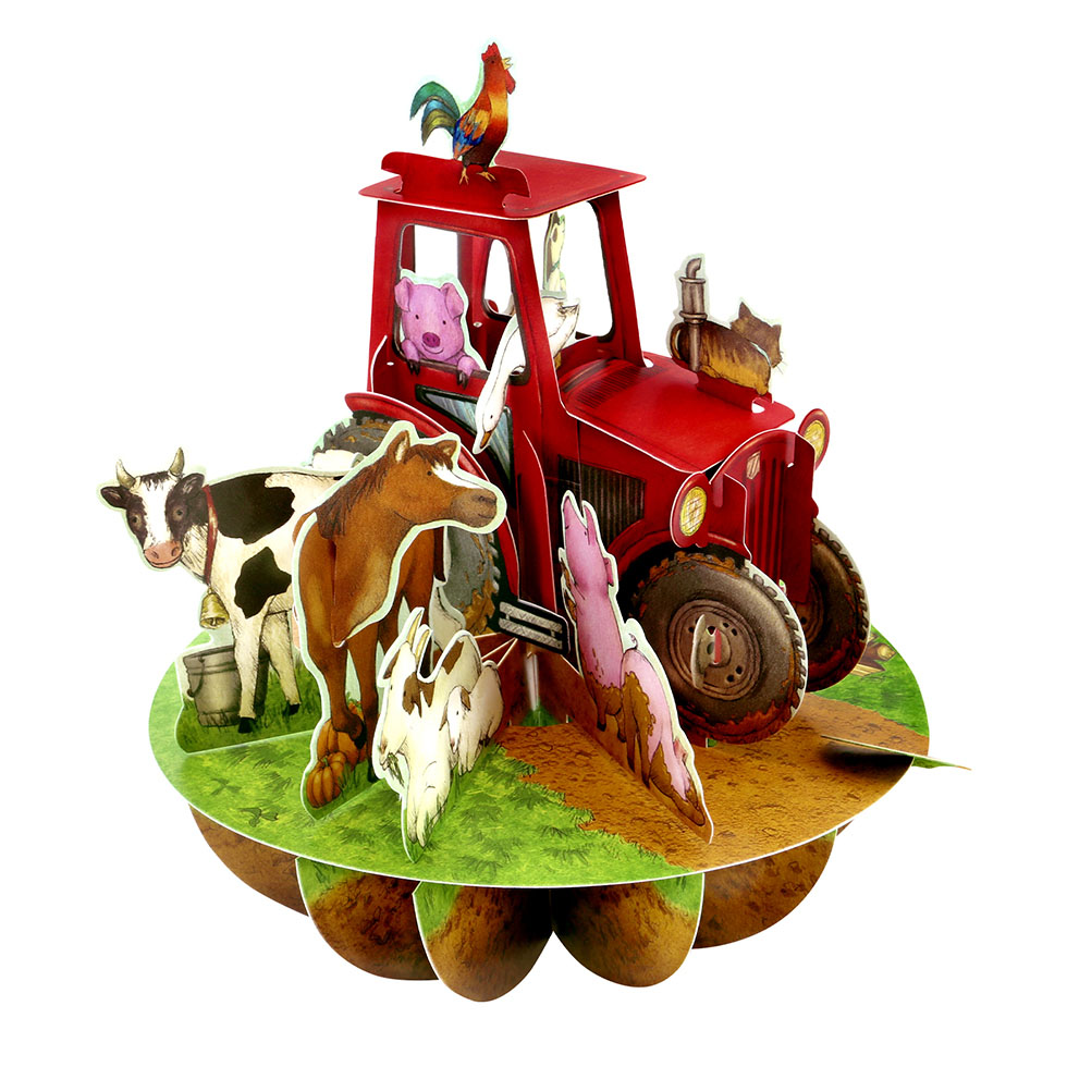 CARNET PIROUETTE 3 D  TRACTEUR FERME