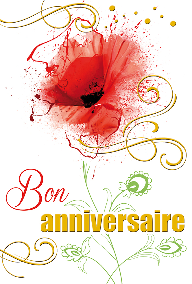 ANNIVERSAIRE COQUELICOT dorure 